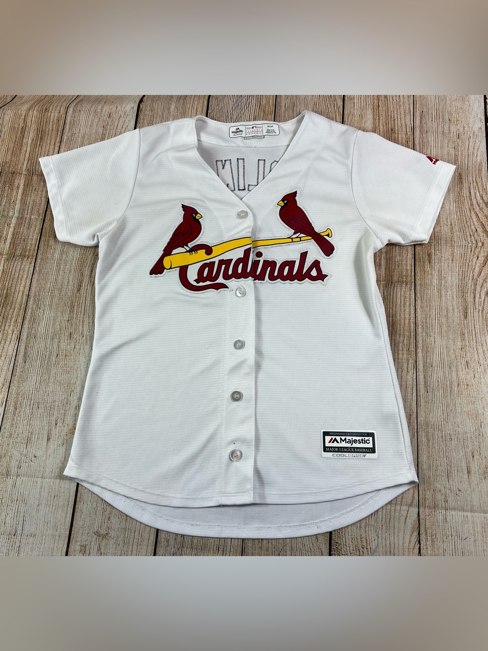 Women’s Majestic Coolbase St Louis Cardinals Jersey White Size Small #4 Molina